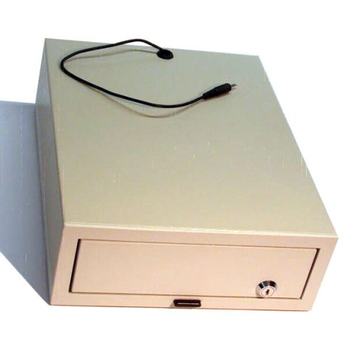 Mała szuflada kasowa z przyciskiem otwarcia mechanicznego