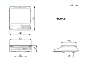 Waga CAS PR2N CB - wymiary