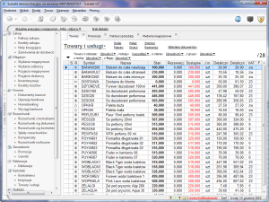 Subiekt GT - lista towarów
