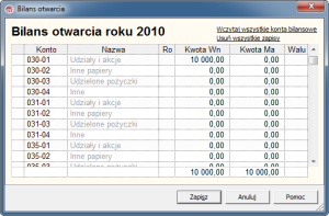 Bilans otwarcia