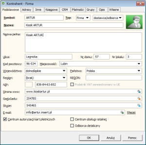 Kartoteka kontrahenta