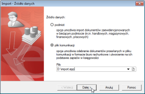 Import dokoumentów z zewnętrznych programów
