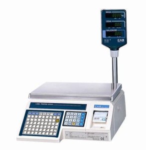 CAS LP-1.6R - waga etykietująca, wersja z wyświetlaczem na wysięgniku